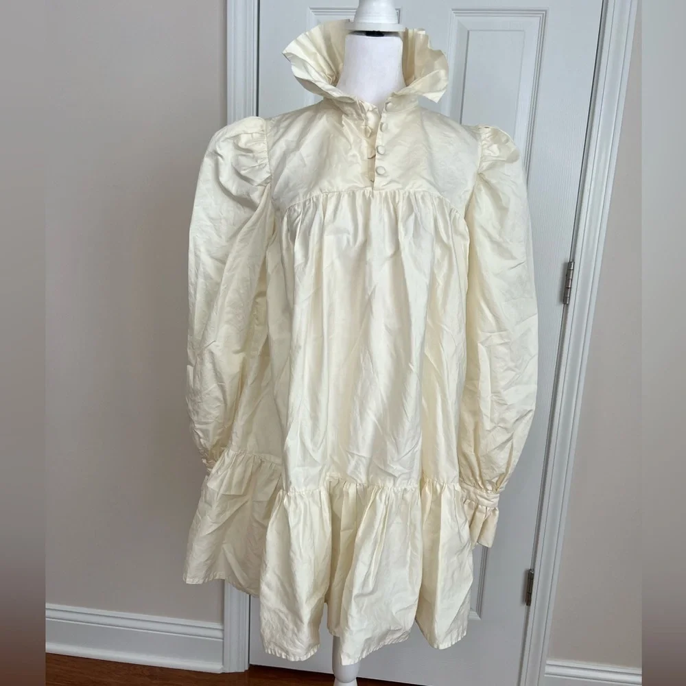 ! Avavav Firenze Cream Ruffled Mini Babydoll Dress - Picture 1 of 12